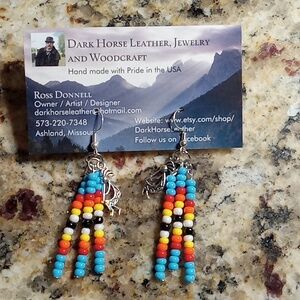 Southwestern Kokopelli beaded earrings